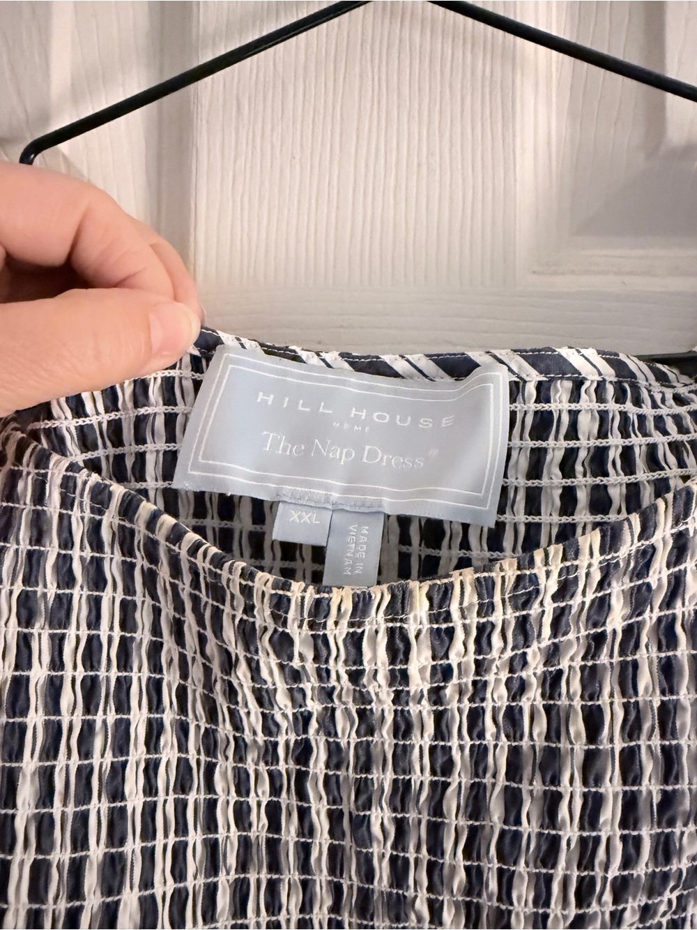 Hill House Navy & White Striped Smocked Maxi Dress - Picture 4 of 8